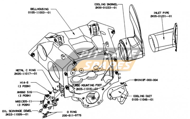 BELLHOUSING ASSEMBLY (COSWORTH)